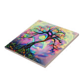 Boom van vele kleuren keramische Tegel Tegeltje (Zijkant)