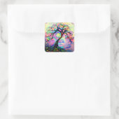Boom van Vele Kleuren Vierkante Sticker (Tas)