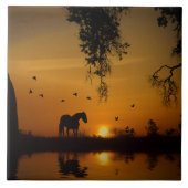 Boom van verbluffende paarden tegeltje (Voorkant)