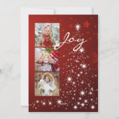 Boom van witte lichten met vier foto's feestdagenkaart (Achterkant)