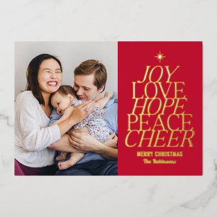 Boom van woorden Folie Kerstkaart Bewerkbare Kleur Uitnodiging