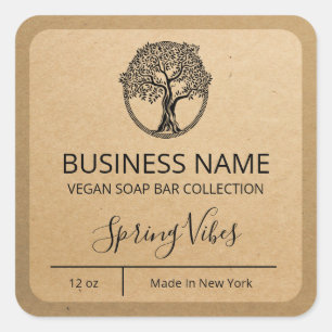 Boom Vegan Kraft Paper Soap Bar Labels