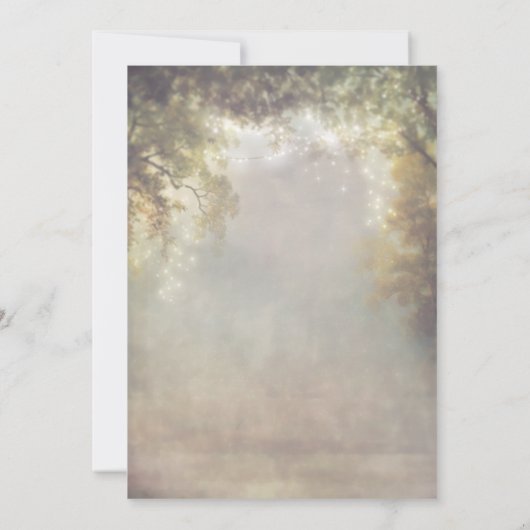 Boom verlicht Rustisch Land Rehearsal Dinner Kaart (Achterkant)