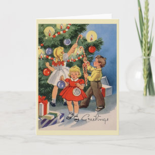  boom versieren kerst Kaart