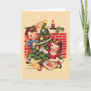  boom versieren kerst Kaart