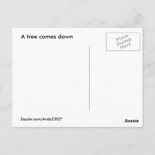 Boom verwijderen ~ briefkaart (Achterkant)
