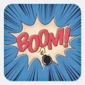 Boom! Vierkante Sticker (Voorkant)