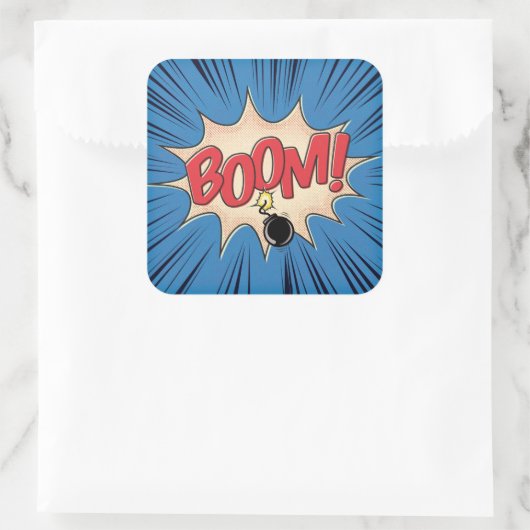 Boom! Vierkante Sticker (Tas)