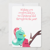 Boom vogel naaien naald draad kerstkaart (Achterkant)