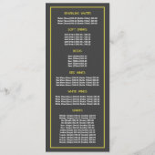 Boom Vogel, Restaurant Slank Menu (Achterkant)