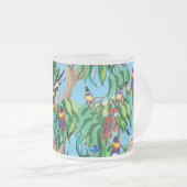 Boom vol Australische vogels Matglas Koffiemok (Voorkant rechts)