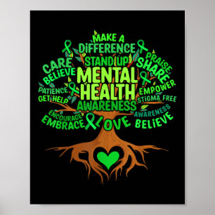 Boom voor bewustwording van geestelijke gezondheid poster