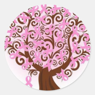 Boom voor borstkankerbewustzijnsmaand ronde sticker