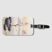 Boom Vrouwen Silhouet Zen Stenen Bagagelabel (Voorkant (horizontaal))