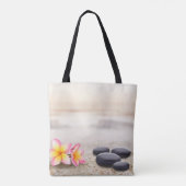Boom Vrouwen Silhouet Zen Stenen Tote Bag (Achterkant)