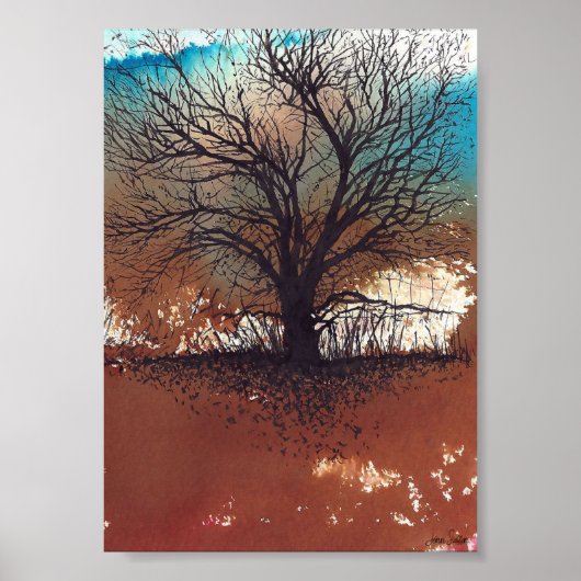 Boom Waterverf Art Print (Voorkant)