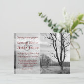 Boom Weg Rustic Country Wedding Invitations Kaart (Staand voorkant)