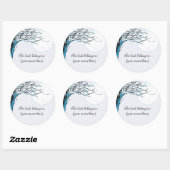 Boom, winter ronde sticker (Vel)