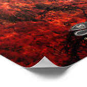 Boom, wolk, bergen met aanhalingstekens Poster (Hoek)