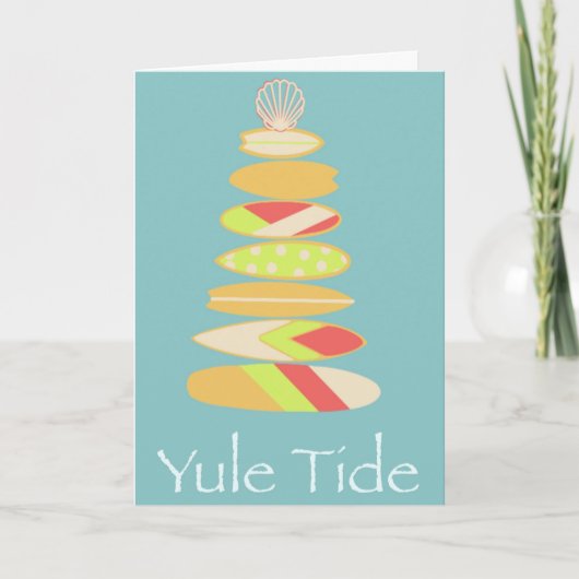 Boom "Yule Tide"-Surf Feestdagen Kaart (Voorkant)