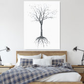 Boom zonder bladeren canvas afdruk (Insitu (Slaapkamer))