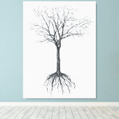 Boom zonder bladeren canvas afdruk (Insitu (Houten vloer))