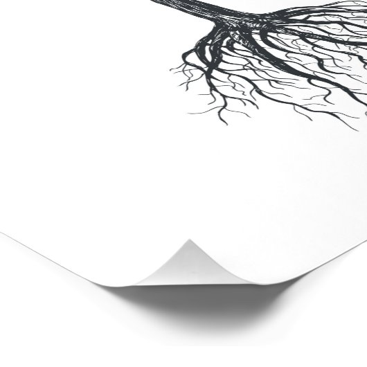 Boom zonder bladeren foto afdruk (Hoek)