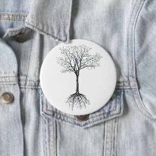 Boom zonder bladeren ronde button 4,0 cm