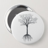 Boom zonder bladeren ronde button 4,0 cm (Voorkant /achterkant)