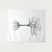 Boom zonder bladeren wandkleed (Voorkant (horizontaal))