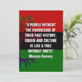 BOOM ZONDER WORTELS Marcus Garvey Black Geschieden Kaart (Staand voorkant)