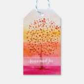 Boom Zonnezondhandschilderd Waterverf Cadeaulabel (Voorkant)