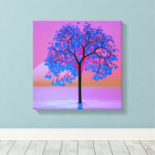 Boom Zonsondergang Canvas Afdruk (Insitu (Houten vloer))