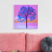 Boom Zonsondergang Canvas Afdruk (Insitu (Woonkamer))