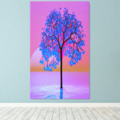 Boom Zonsondergang Canvas Afdruk (Insitu (Houten vloer))
