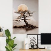 Boom Zonsondergang Gloed Poster (Thuiskantoor)