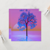 Boom Zonsondergang  Kaart (Voorkant / Achterkant in situ)