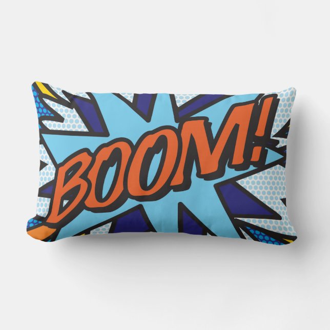 BOOM ZOOM Pret Retro Stripboek Pop Art Kussen (Voorkant)