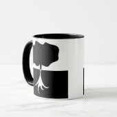 Boom zwart-wit boom mok (Voorkant links)