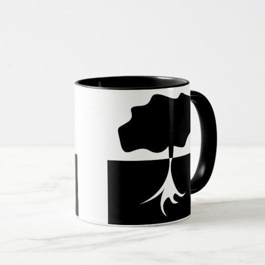 Boom zwart-wit boom mok (Voorkant rechts)