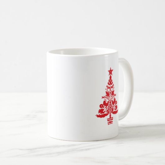 Boom Zweeds Scandinavisch kerstpatroon Koffiemok (Voorkant rechts)
