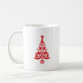 Boom Zweeds Scandinavisch kerstpatroon Koffiemok (Links)