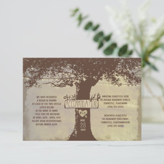 Boomaccommodaties Informatiekaartje (Staand voorkant)