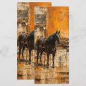 BooMajestic Horse tijdens Abstracte zonsondergang Menu (Voorkant / Achterkant)