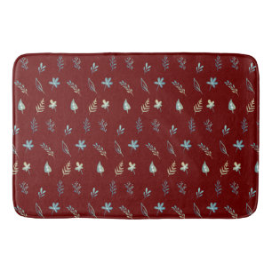 boombladeren botanische elegante eenvoudige blauwe badmat