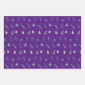 boombladeren botanische elegante eenvoudige blauwe inpakpapier vel (Voorkant)