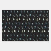 boombladeren botanische elegante eenvoudige blauwe inpakpapier vel (Voorkant 2)