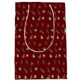 boombladeren botanische elegante eenvoudige blauwe medium cadeauzakje (Voorkant)