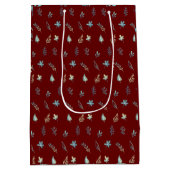 boombladeren botanische elegante eenvoudige blauwe medium cadeauzakje (Achterkant)