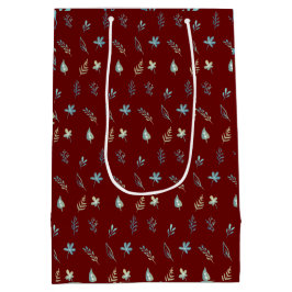 boombladeren botanische elegante eenvoudige blauwe medium cadeauzakje